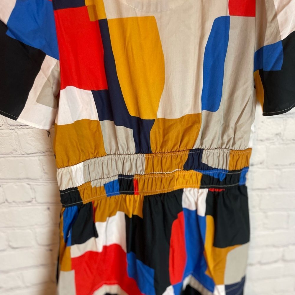 Anthropologie Somerset Mini Dress Novelty Square Print Like New Size Medium - Picture 11 of 14